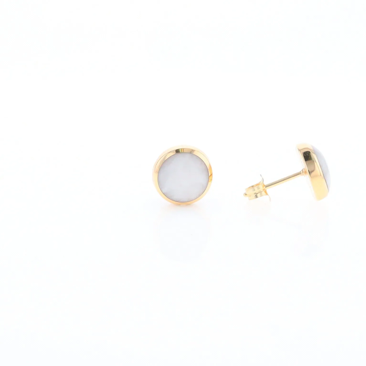 Round Historic Quartz Stud Earrings