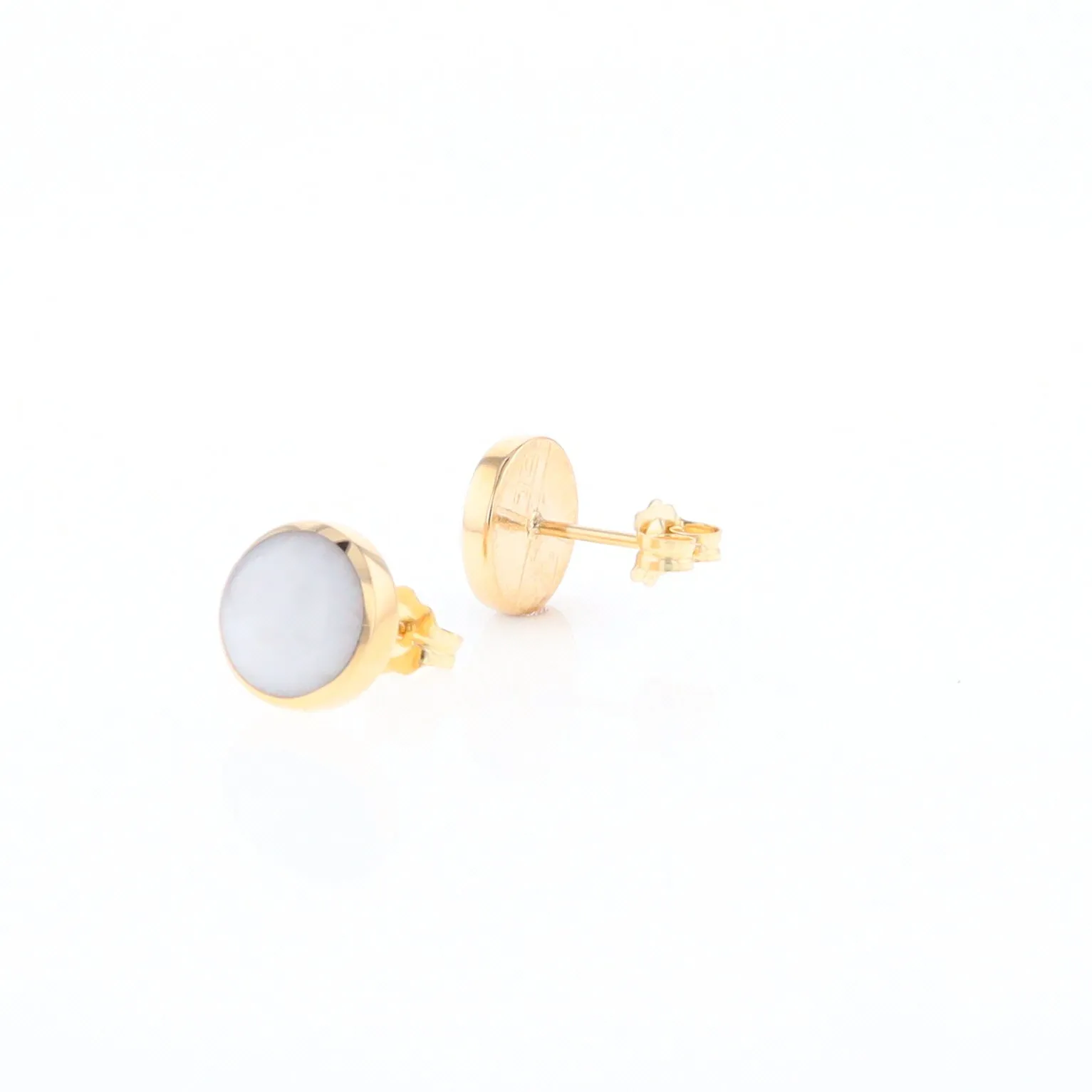 Round Historic Quartz Stud Earrings