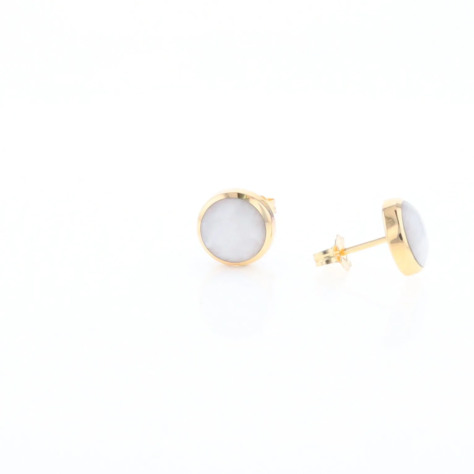 Round Historic Quartz Stud Earrings