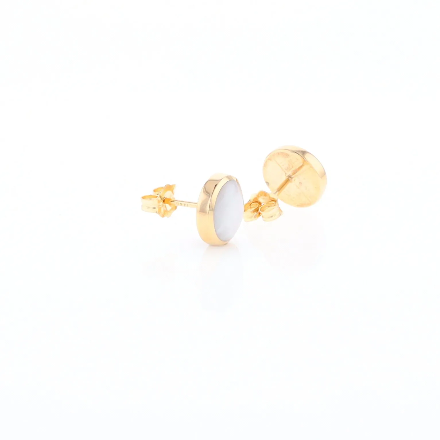 Round Historic Quartz Stud Earrings