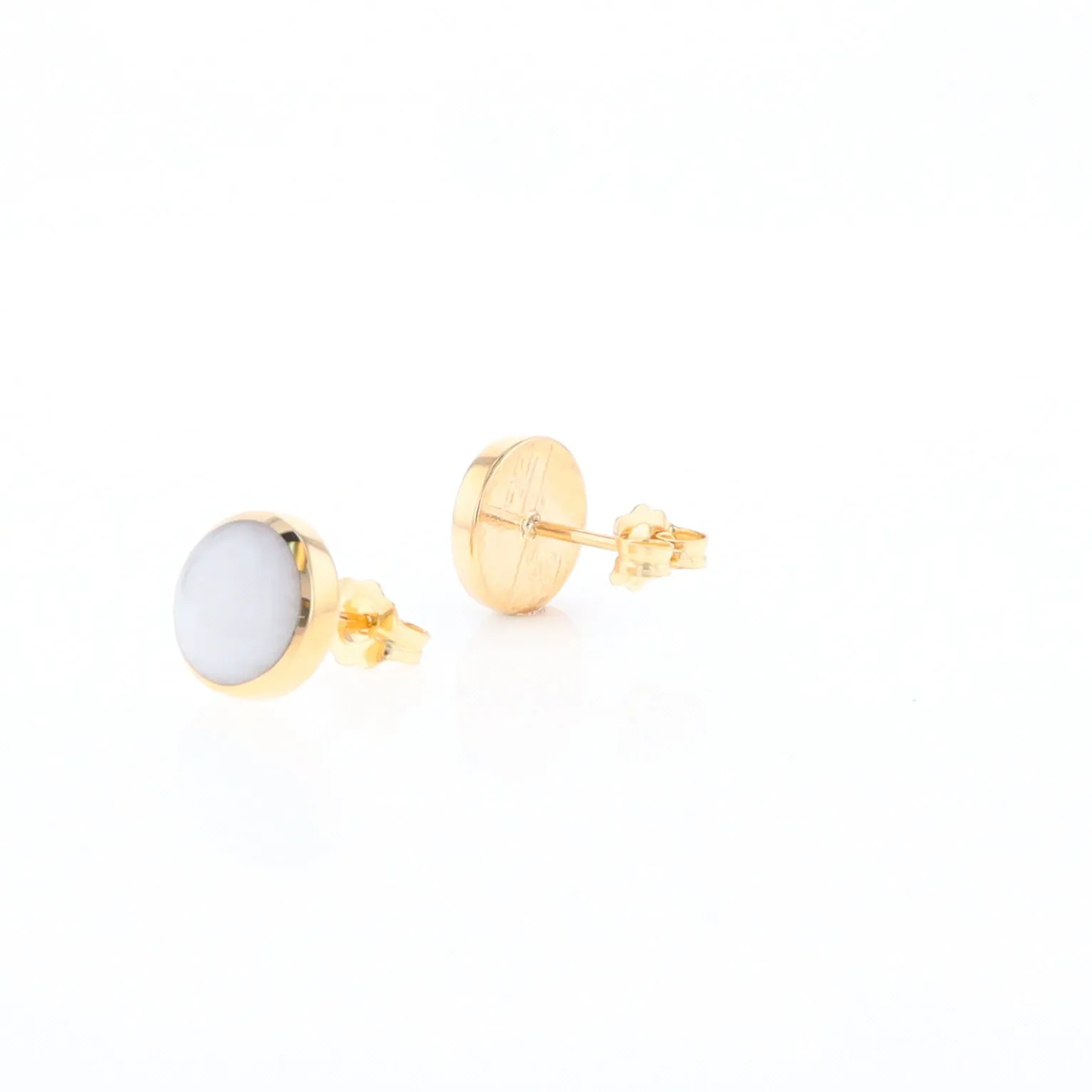 Round Historic Quartz Stud Earrings