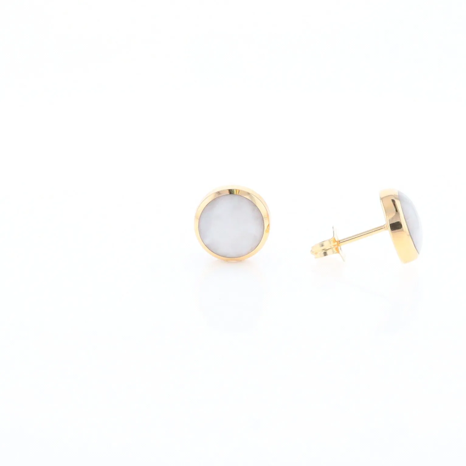 Round Historic Quartz Stud Earrings