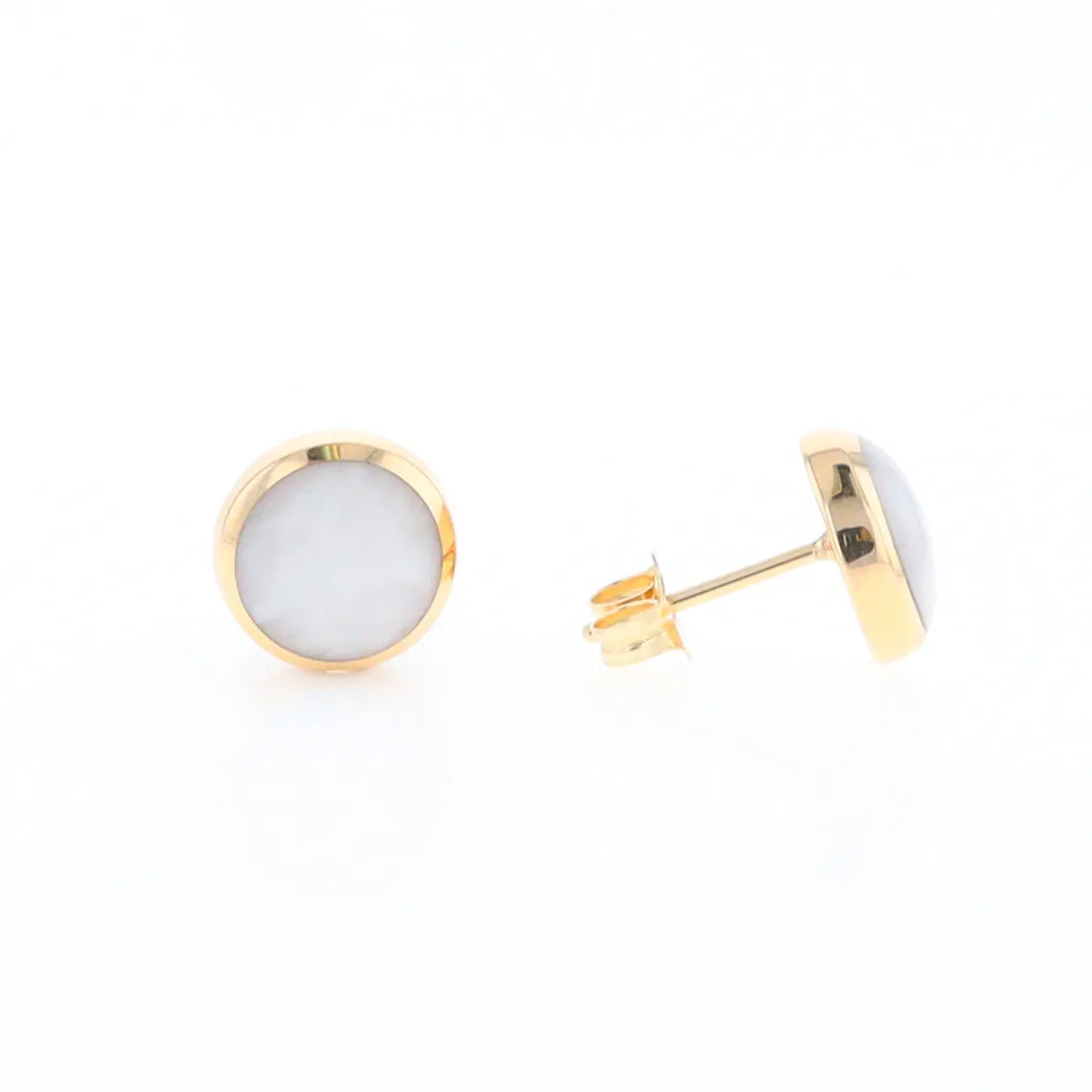 Round Historic Quartz Stud Earrings