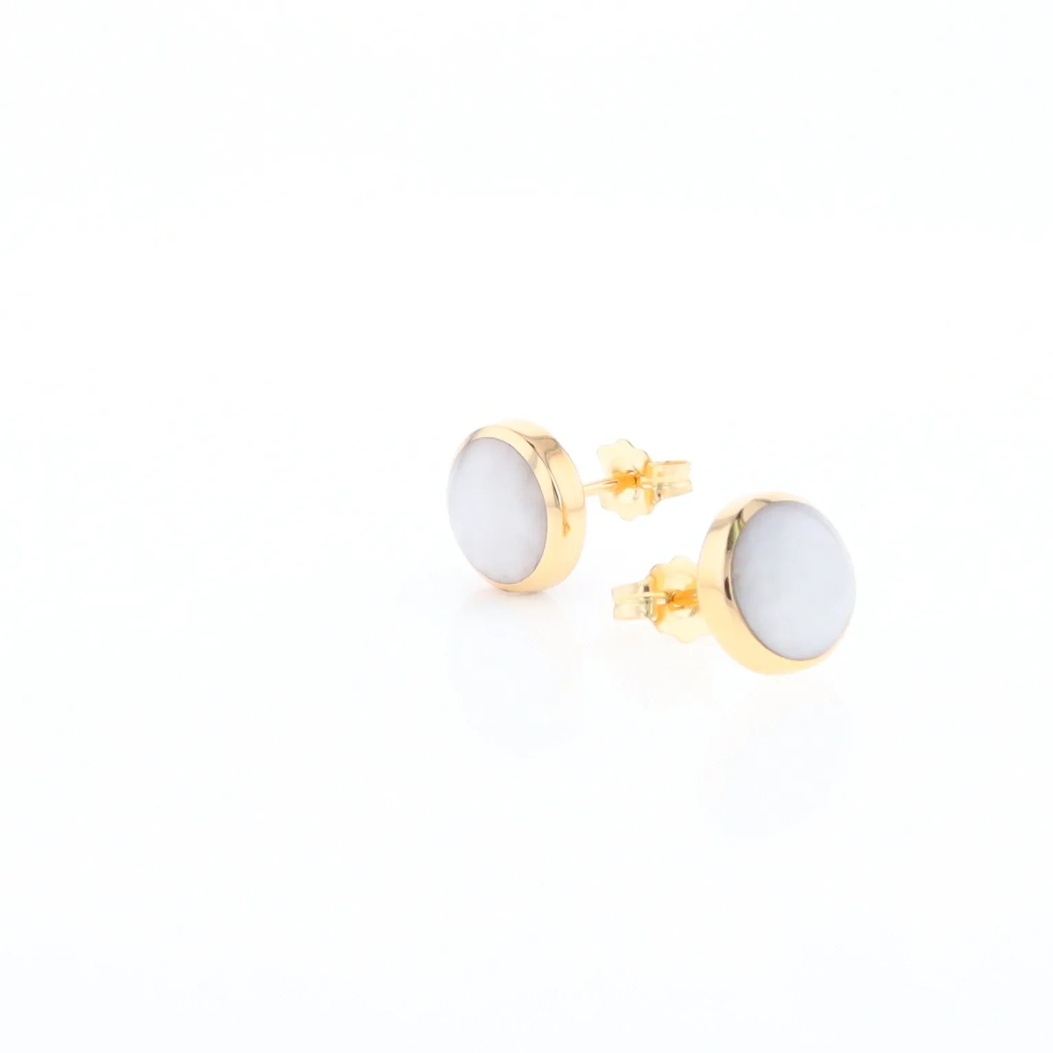 Round Historic Quartz Stud Earrings