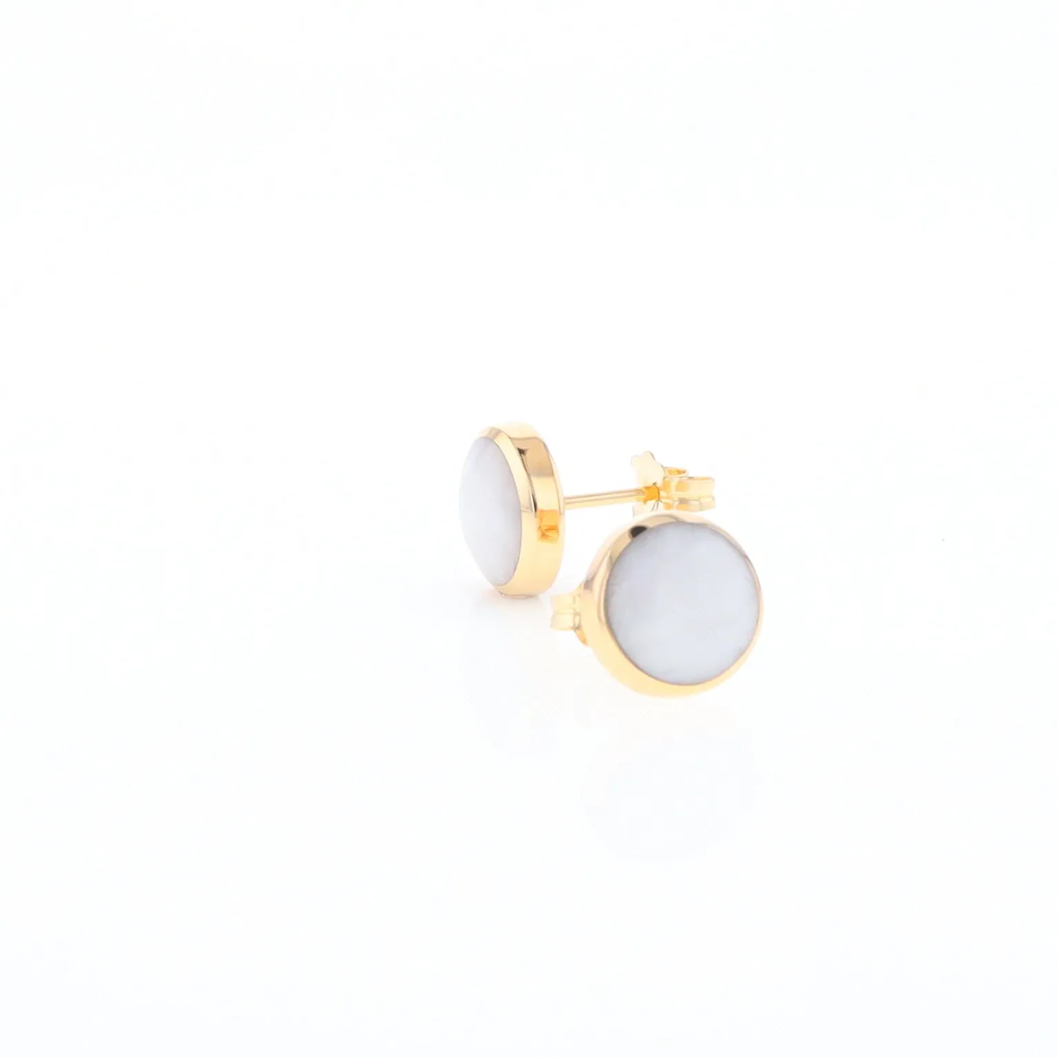 Round Historic Quartz Stud Earrings