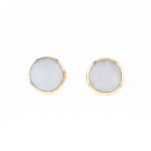 Round Historic Quartz Stud Earrings