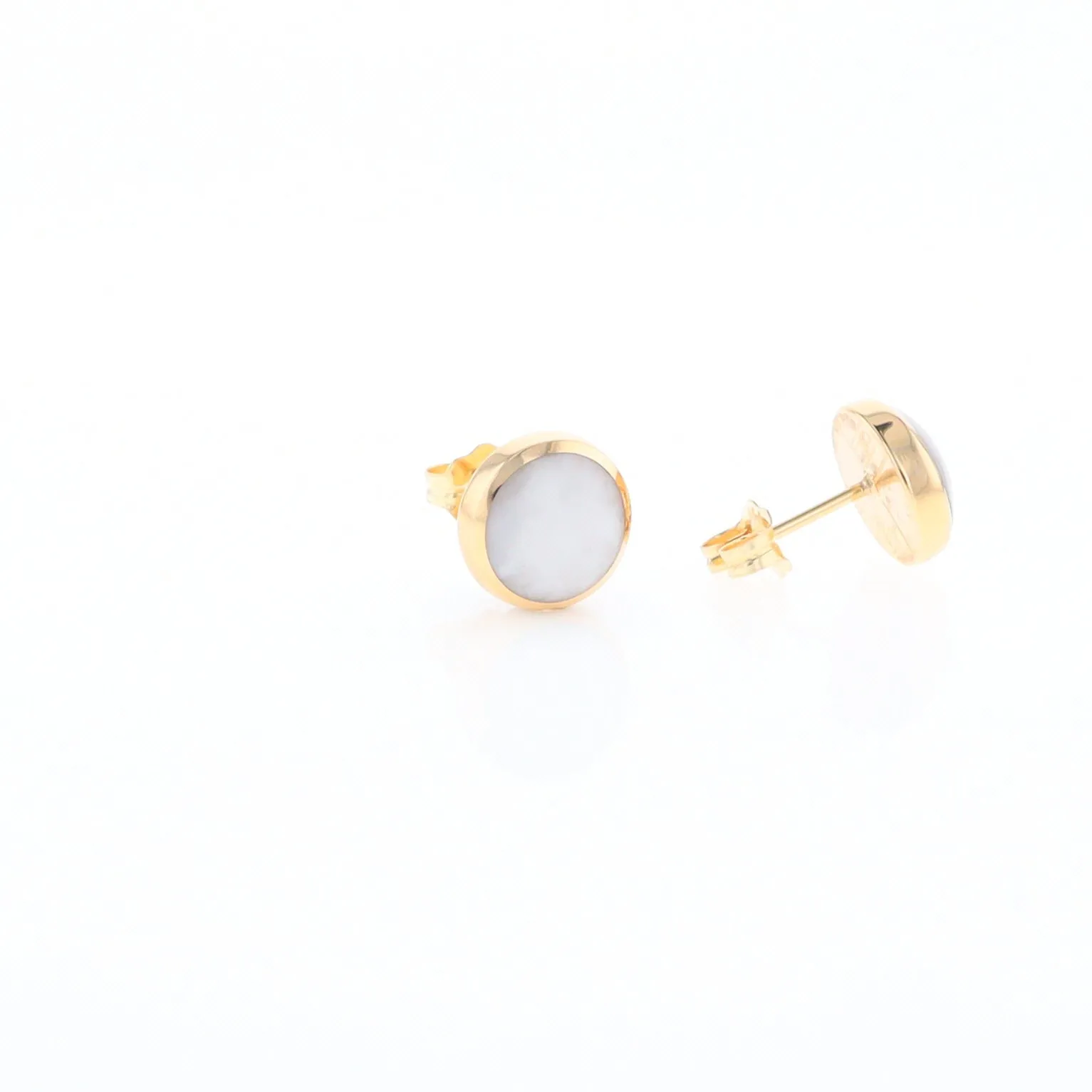 Round Historic Quartz Stud Earrings