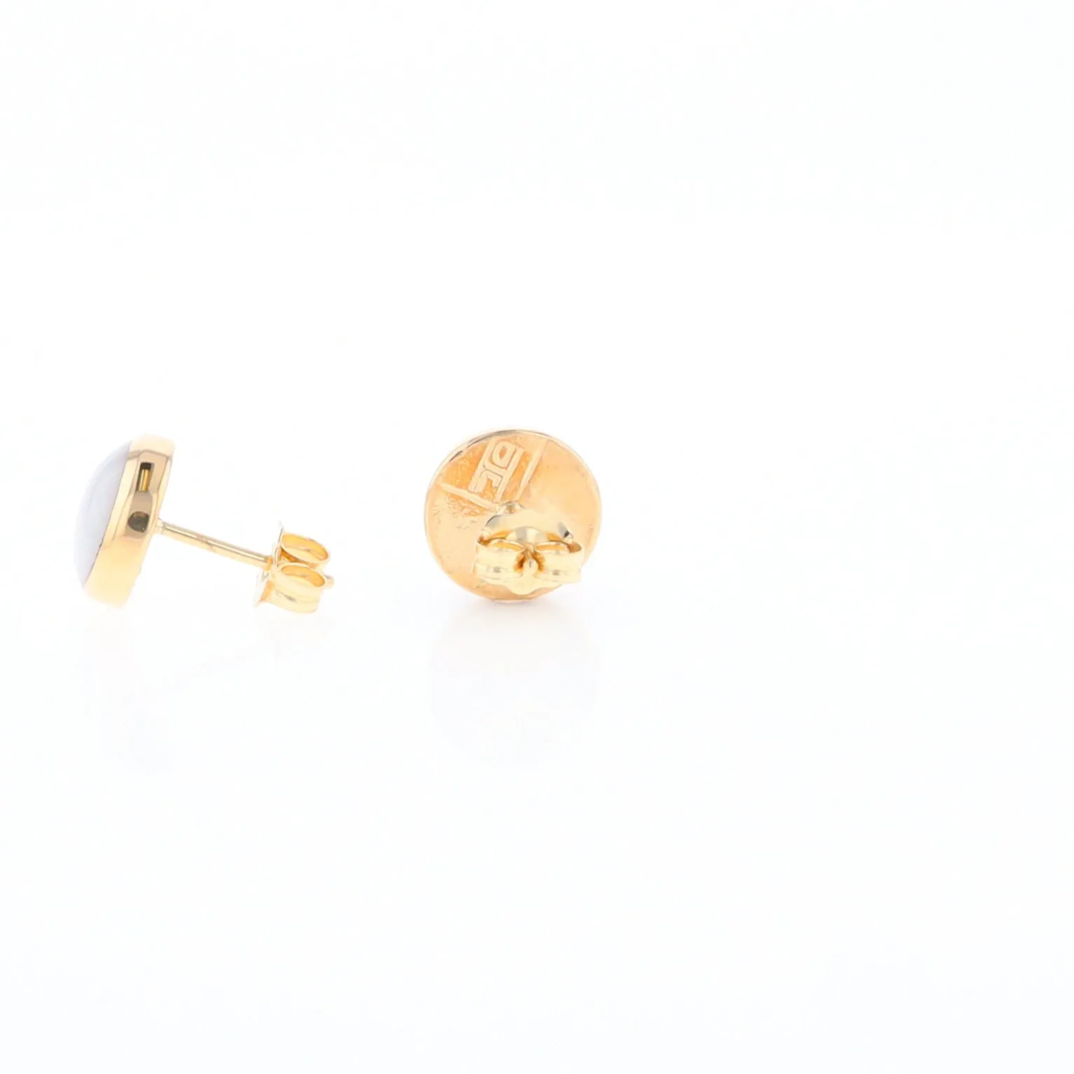 Round Historic Quartz Stud Earrings