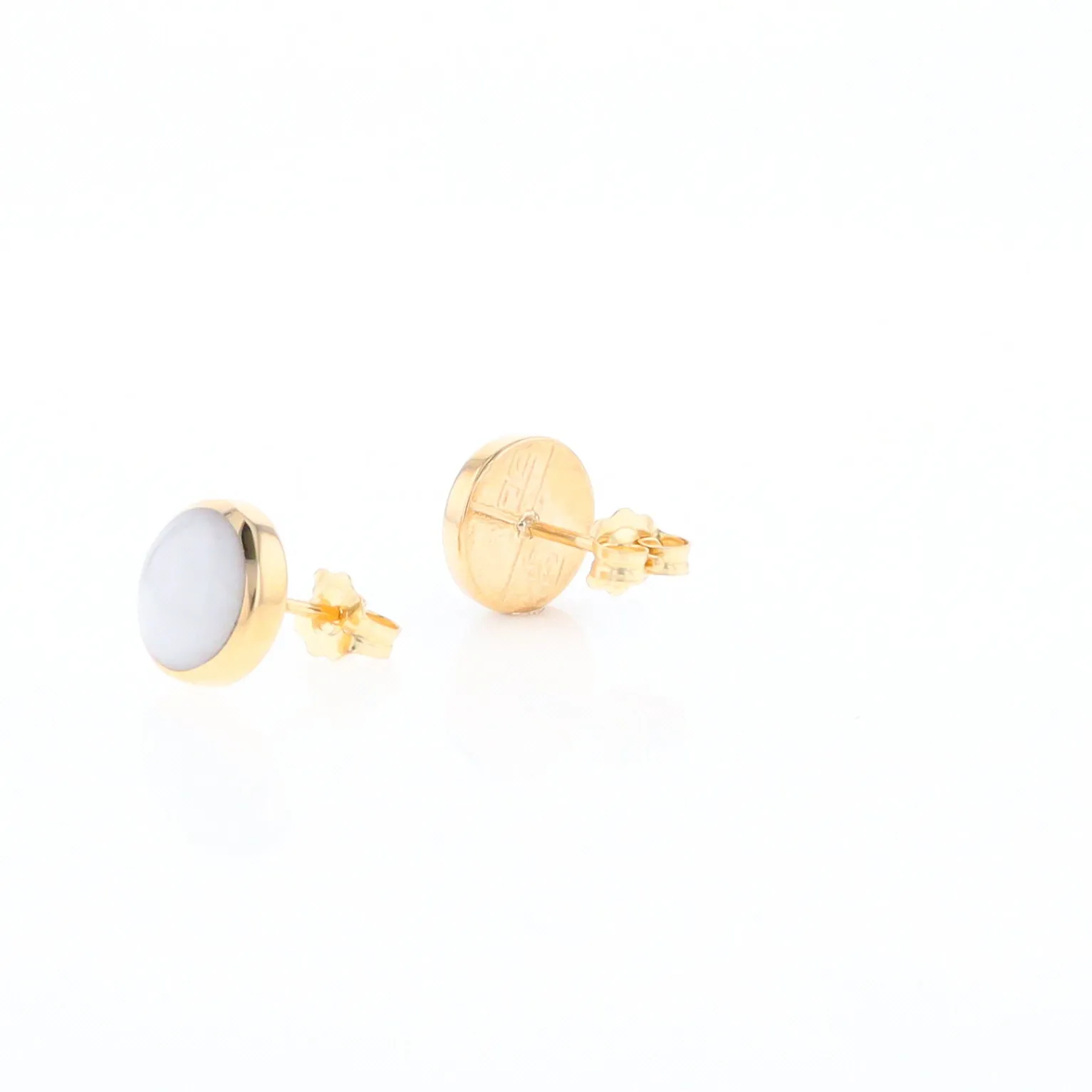 Round Historic Quartz Stud Earrings