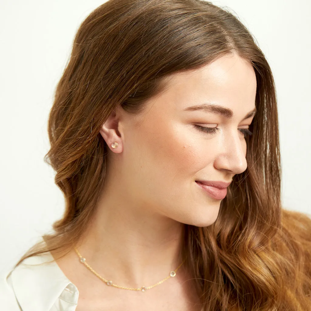 Savanne Gold Vermeil & Rose Quartz Stud Earrings