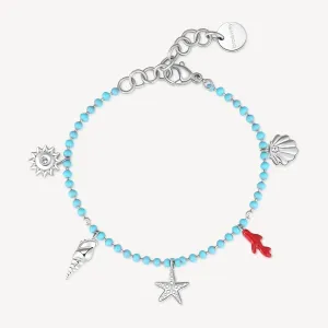 Sea Life Enamel Bracelet in Stainless Steel