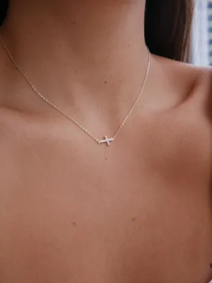 Sideways Cross Necklace 925 Sterling Silver Zircon Dainty Luxury Necklaces