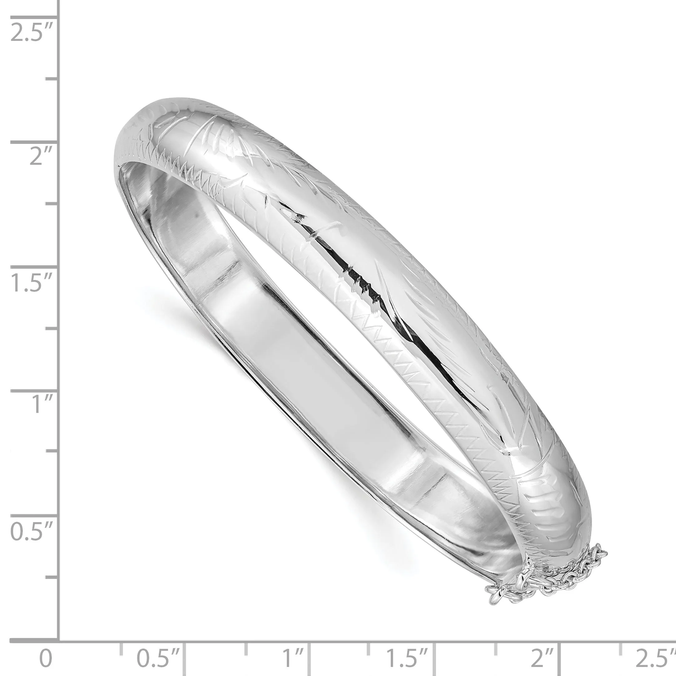 Silver Diamond Cut Fancy Hinged Bangle Bracelet