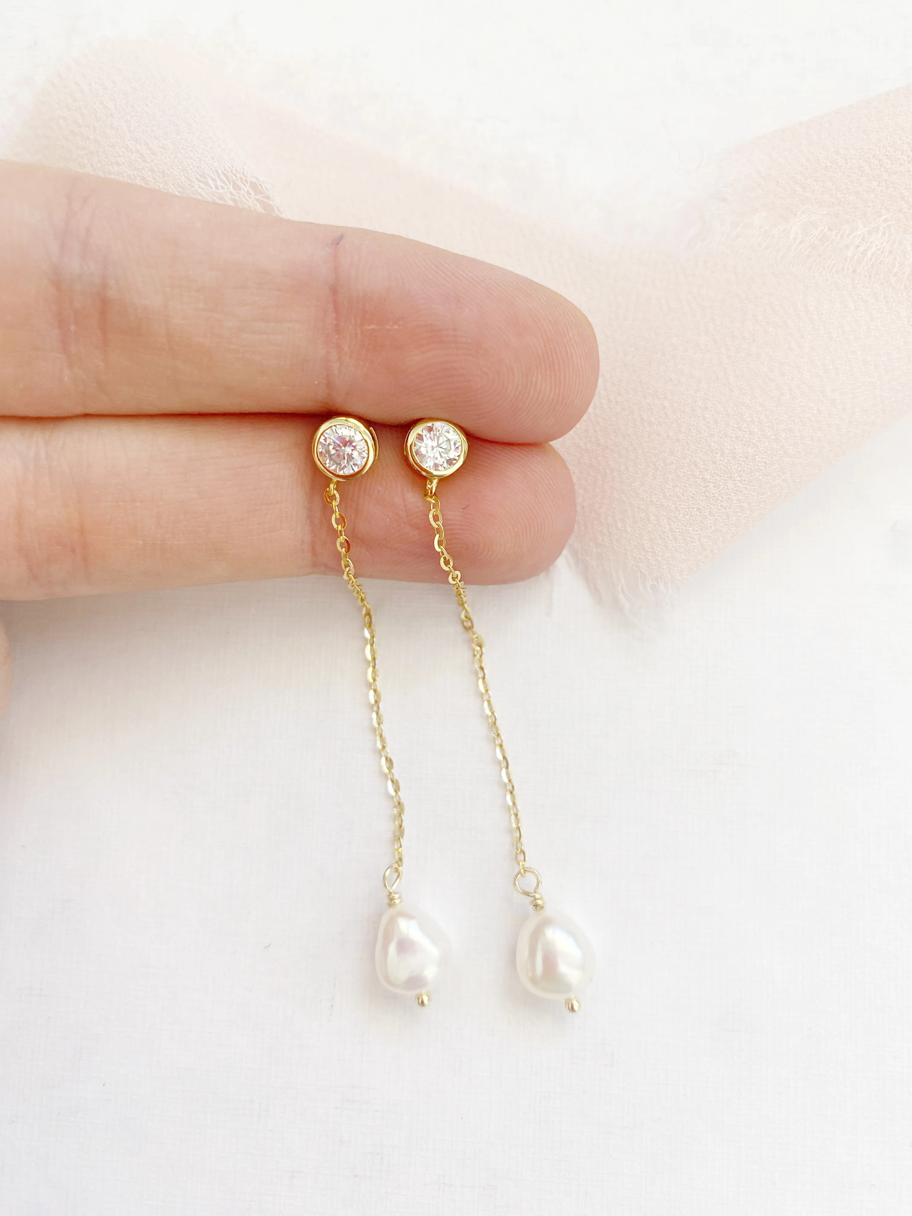 Stezia Fresh Water Pearl Drop Earrings