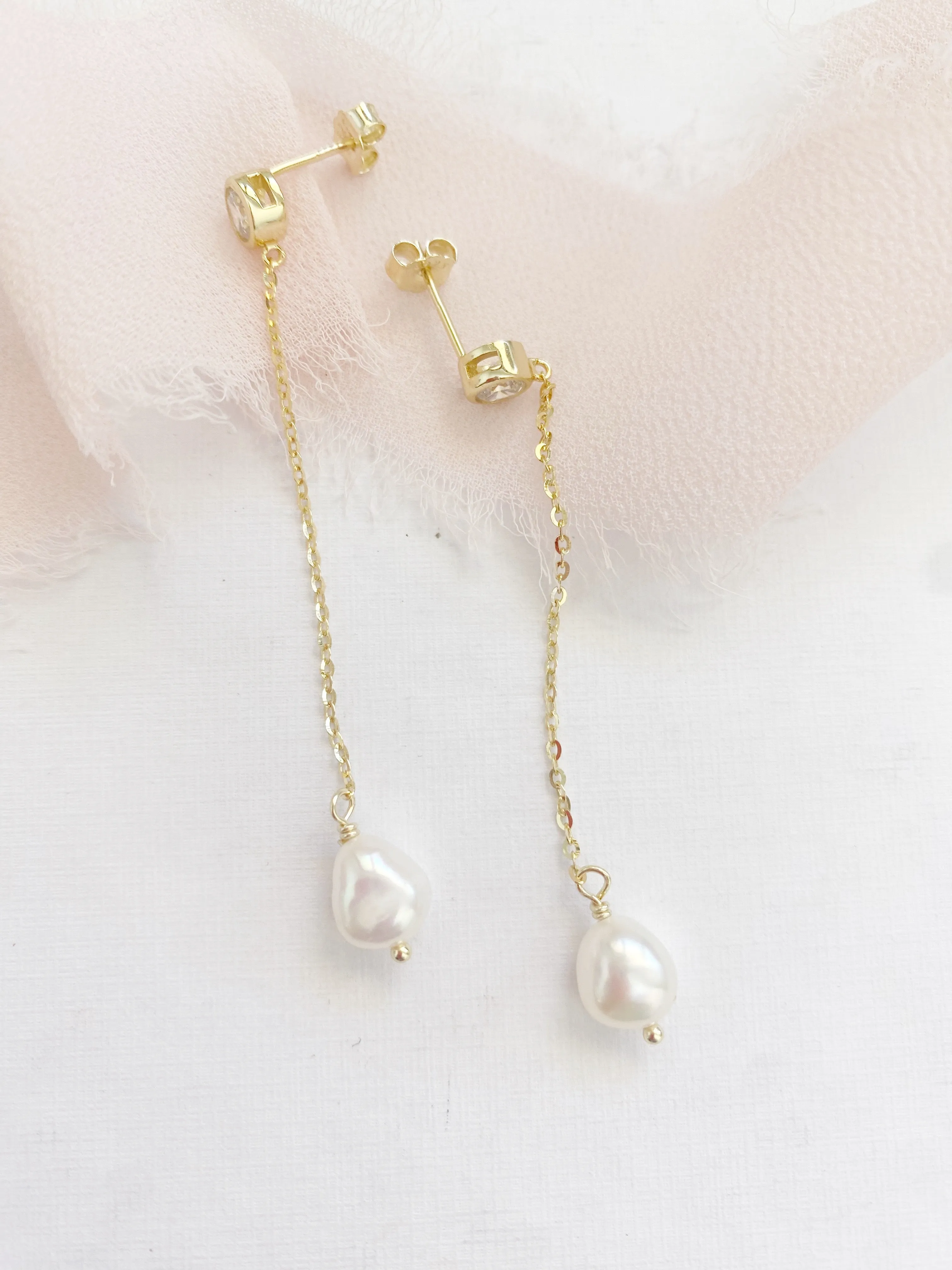 Stezia Fresh Water Pearl Drop Earrings