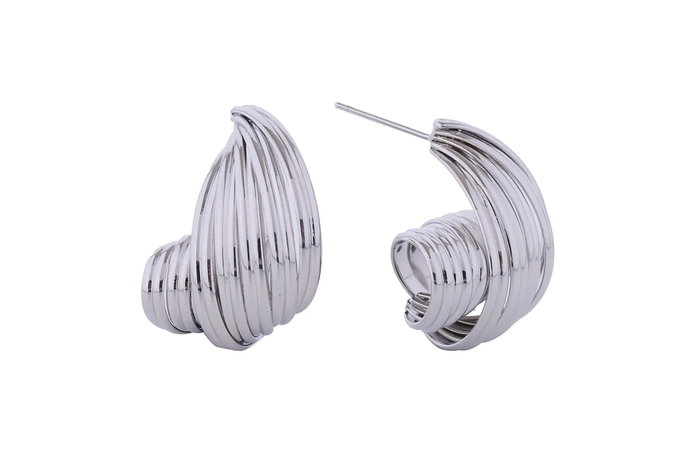 Stud 14K Small Spiral Wire Earrings for Women