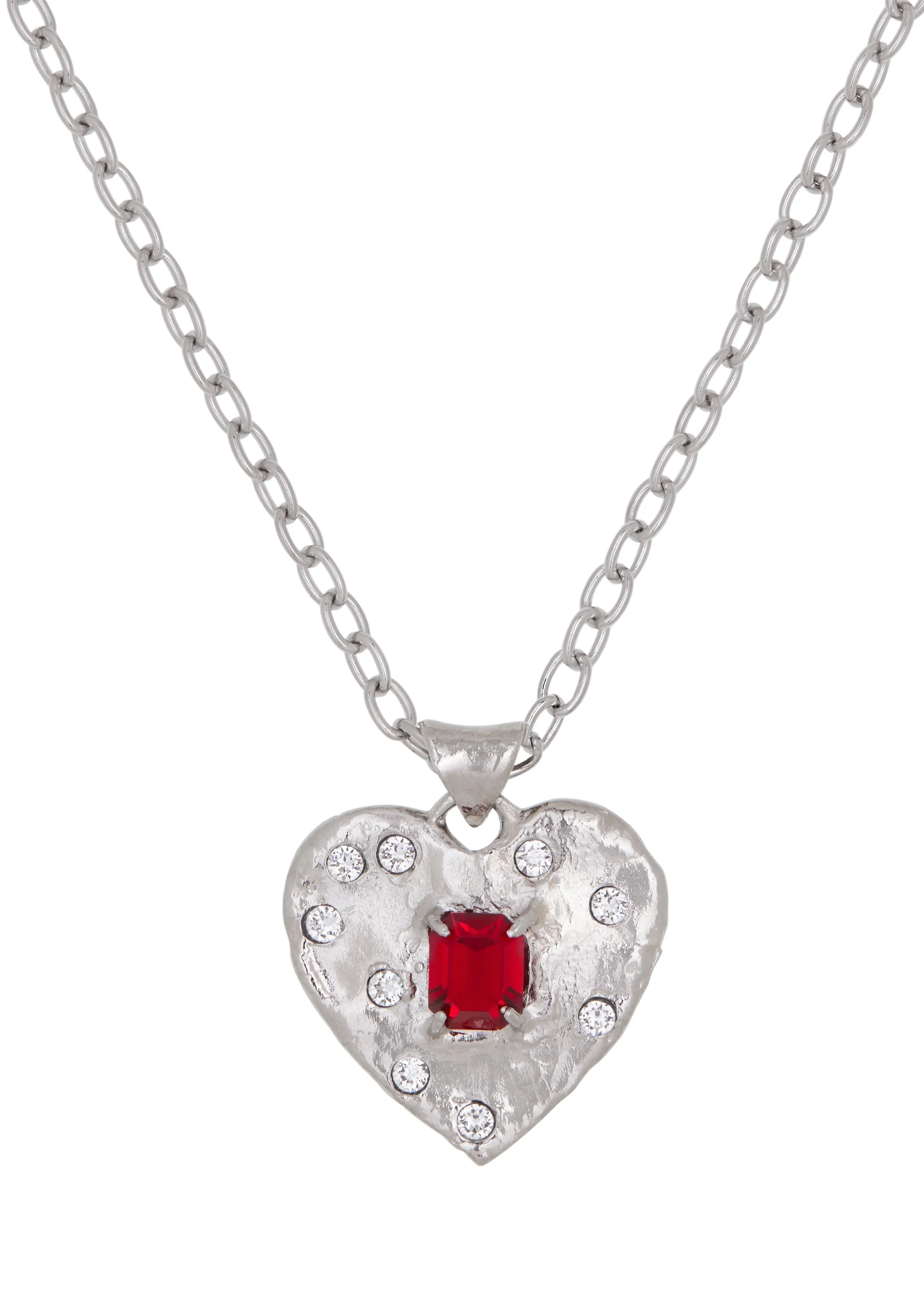 Super Heart Necklace in Silver