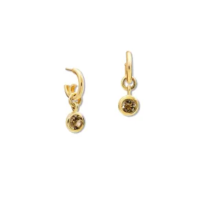 Talya Earring Drops Yellow Gold - Smoky Quartz