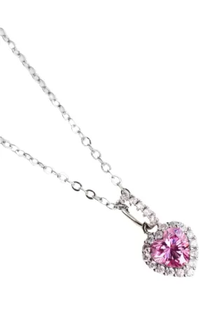 TEEK - Pink 1 Carat Heart Pendant Necklace