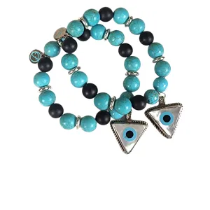 The Turquoise Mother of Pearl Eye Bracelet