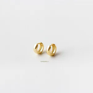 Thick Hoop Earrings, Huggies, Gold, Silver SHEMISLI - SH020