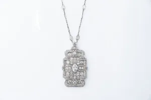 Vintage Art Deco Style Diamond and Platinum Necklace.