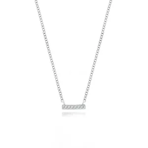 White Mini Diamond Bar Necklace - BJN10164