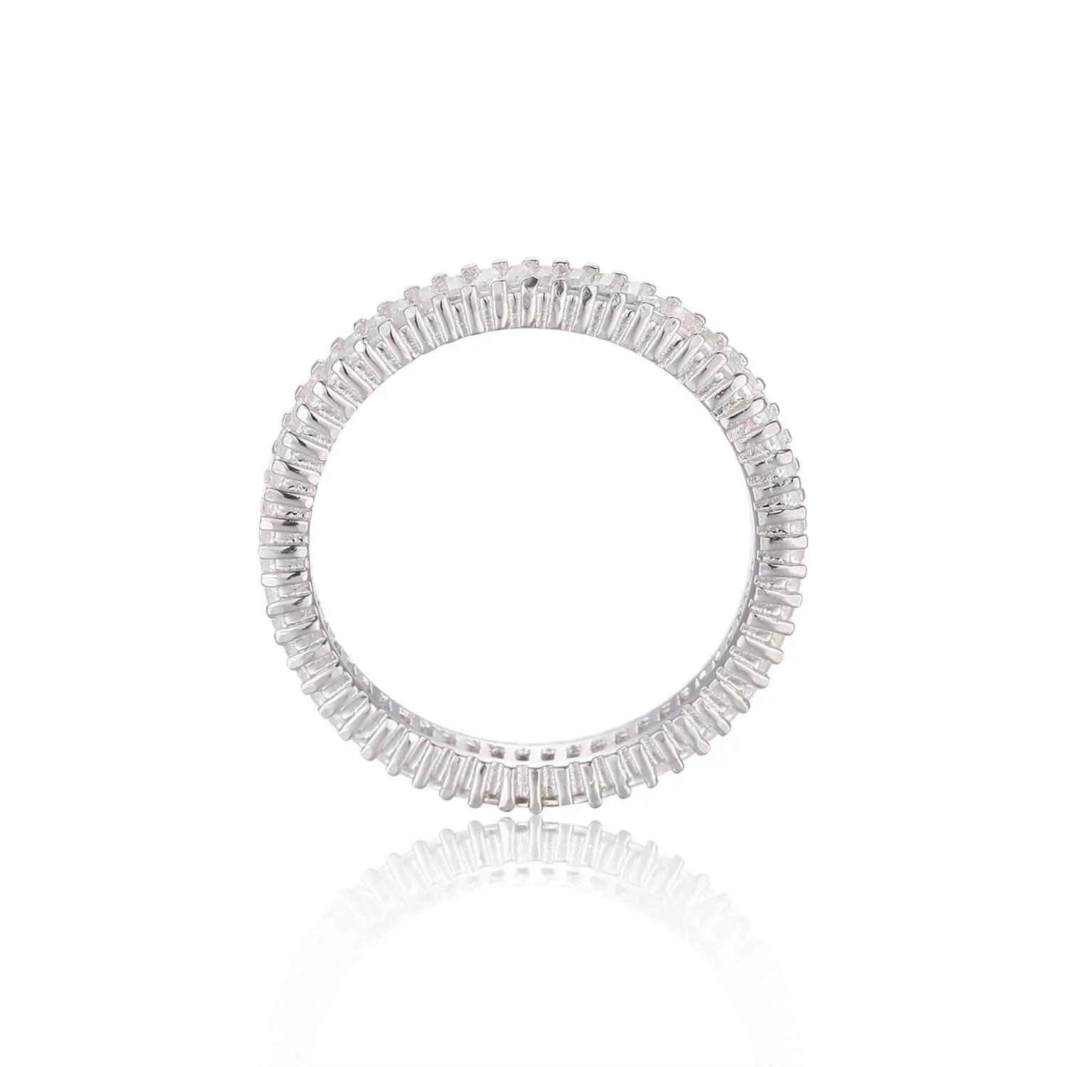 White Topaz Veritcal Baguette Eternity Ring