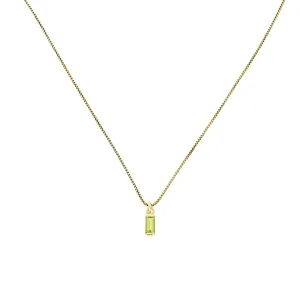 Yellow Gold Vermeil Peridot Baguette Pendant