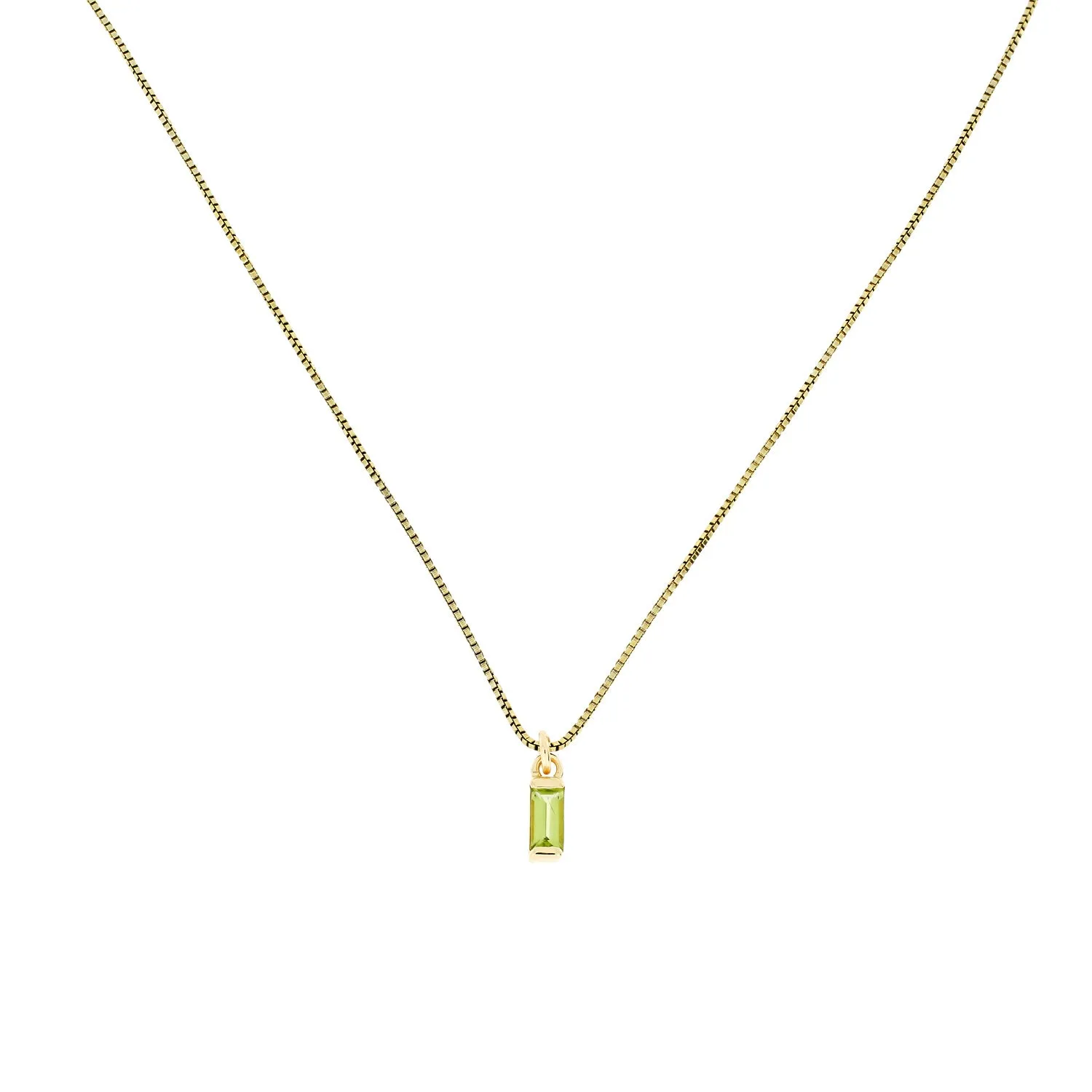 Yellow Gold Vermeil Peridot Baguette Pendant